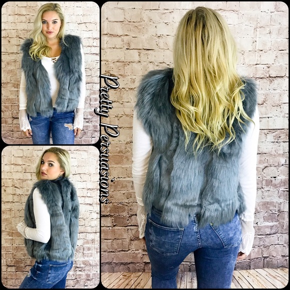 NWT Gray Faux Fur Vest❗️LAST 2‼️ - Picture 3 of 5
